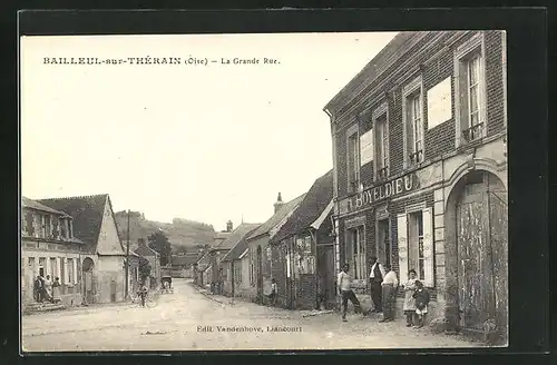 AK Bailleul-sur-Thérain, La Grande Rue, Strassenpartie