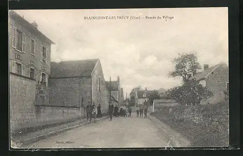 AK Blaincourt-Les Précy (Oise), Entrée du Village