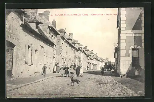 AK Gournay-sur-Aronde, Grande-Rue, Bas du Pavé