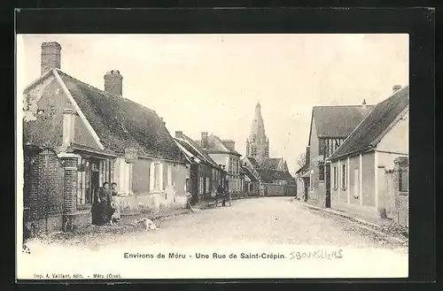 AK Saint-Crépin, Une Rue, Strassenpartie