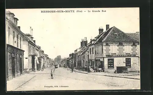 AK Ressons-sur-Matz, la Grande Rue