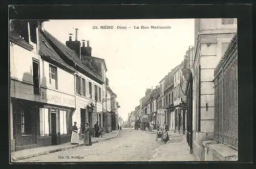 AK Méru, la Rue Nationale