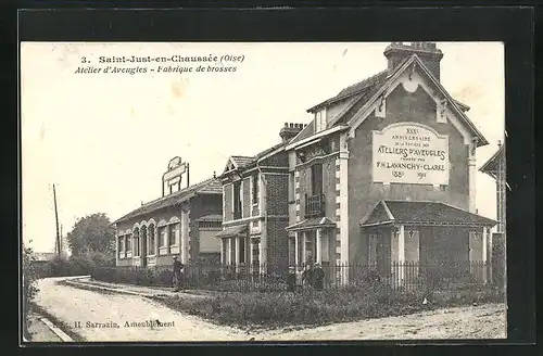 AK Saint-Just-en-Chaussée, Atelier d'Aveugles, Fabrique de brosses