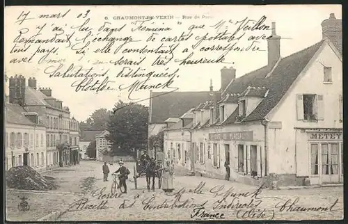 AK Chaumont-en-Vexin, Rue de Paris, Cafe du Placeau