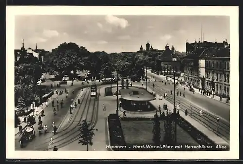 AK Hannover, Platz mit Herrenhäuser Allee