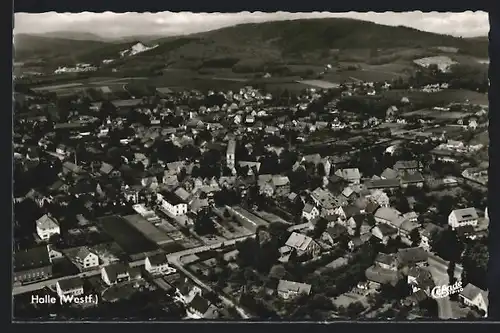 AK Halle i. Westf., Generalansicht vom Flugzeug aus