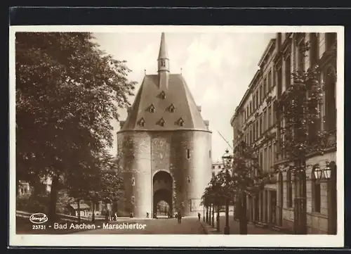 AK Aachen, Strassenpartie am Marschiertor