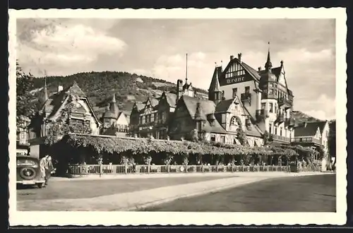 AK Assmannshausen am Rhein, historischer Gasthof Krone