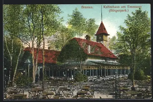 AK Bremen, Kaffeehaus am Emmasee, Bürgerpark