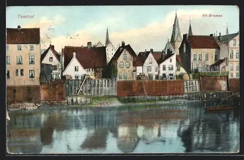 AK Bremen, Partie am Wasser mit Teerhof