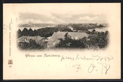 AK Ratzeburg, Blick über die Dächer der Häuser