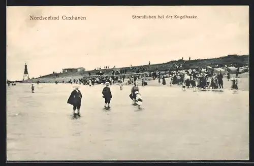 AK Nordseebad Cuxhaven, Strandleben bei der Kugelbaake