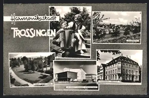 AK Trossingen, Teilansicht, ein Harmonikaspieler, Hochschul-Institut, Hans-Neipp-Park