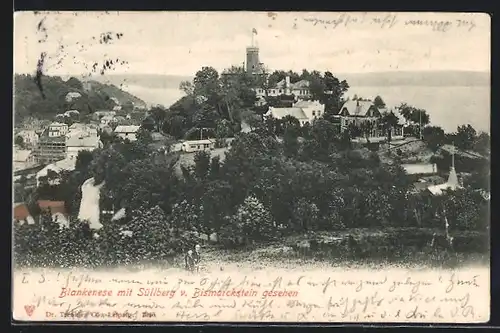 AK Hamburg-Blankenese, Generalansicht mit Süllberg vom Bismarckstein aus gesehen