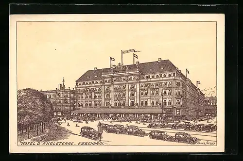 Künstler-AK Kobenhavn, Hotel d`Angleterre