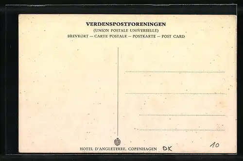 Künstler-AK Kobenhavn, Hotel d`Angleterre