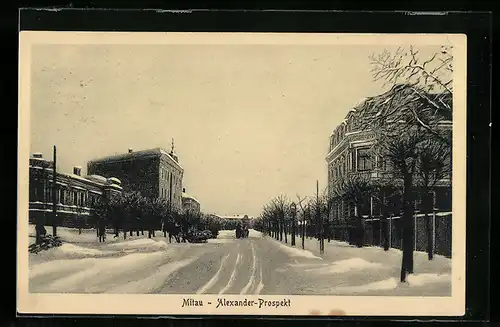 AK Mitau, Alexander Prospekt im Schnee
