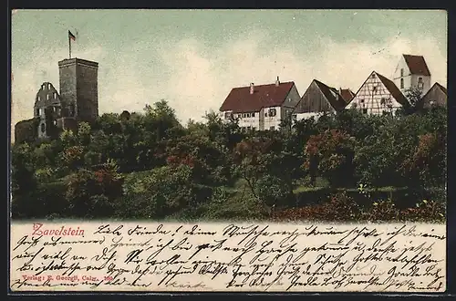 AK Zavelstein, Ortspartie mit Ruine