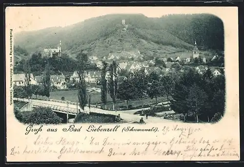 AK Bad Liebenzell /Schwarzwald, Teilansicht mit Kirche