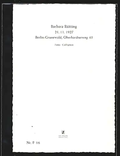 AK Schauspielerin Barbara Rütting im Kostüm einer Filmrolle