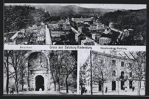 AK Salzburg-Riedenburg, Schratteneckers Handlung, Neuthor, Panorama