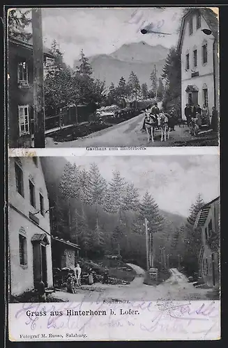 AK Hinterhorn bei Lofer, Gasthaus zum Hinterhorn, Sommersitz