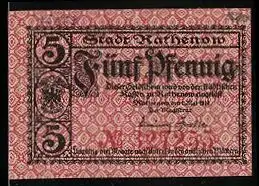 Notgeld Rathenow 1917, 5 Pfennig, Wappen und Ornamente