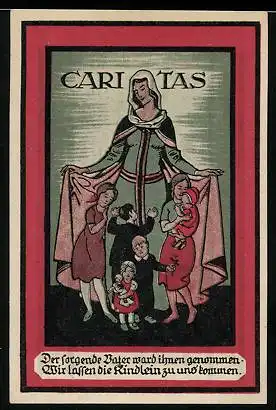 Notgeld Hamburg 1921, 75 Pfennig, Caritas behütet Waisenkinder, Hamburger Warte