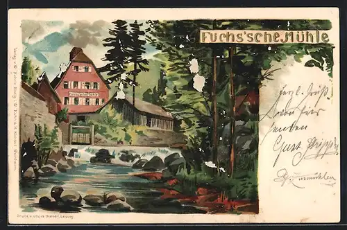 Lithographie Weinheim, Fuchs'sche Mühle