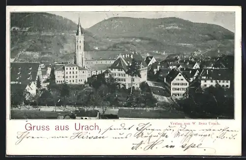 AK Urach, Generalansicht mit der Kirche