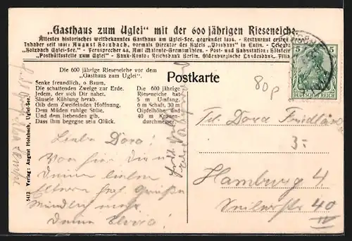 AK Sielbeck, Gasthaus zum Uglei am Ugleisee