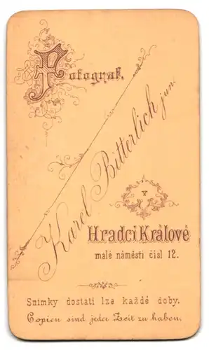 Fotografie Karel Bitterlich jun., Hradci Králové, Malé námesti cisl 12, Älterer Herr im Anzug mit Fliege