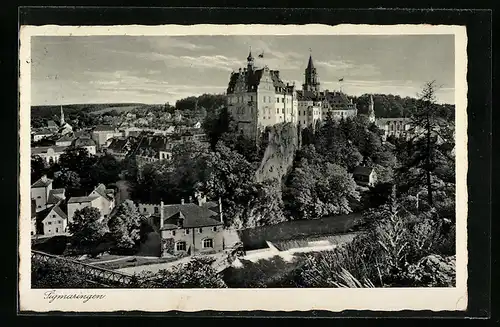 AK Sigmaringen, Gesamtansicht mit Schloss