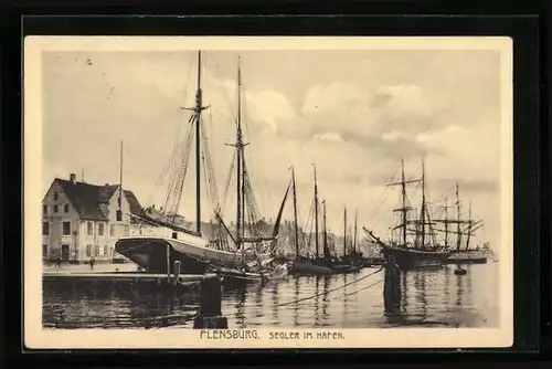 AK Flensburg, Segler im Hafen