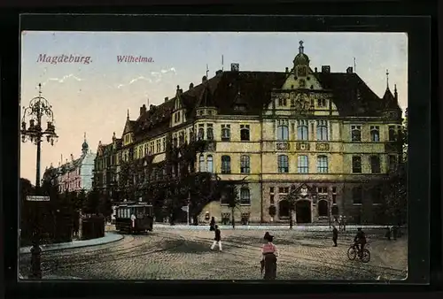AK Magdeburg, Blick auf Gasthaus Wilhelma