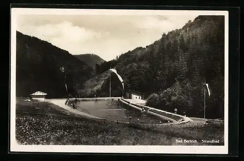 AK Bad Bertrich, Strandbad aus der Vogelschau