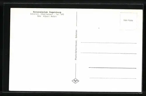 AK Schotten /Hessen, Kursanatorium Vogelsberg A. Adam, Aufenthaltsraum