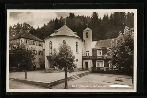 AK Bad Griesbach /Schwarzw., Ortspartie mit Kirche