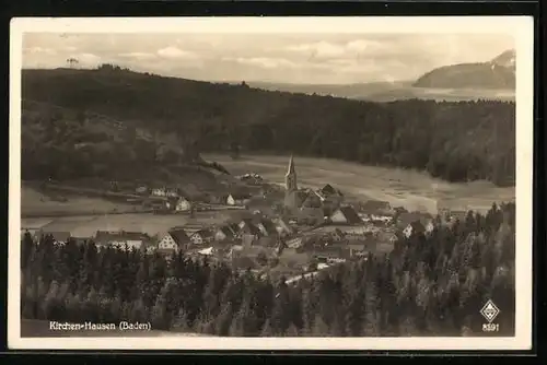 AK Kirchen-Hausen, Ortsansicht vom Berg aus