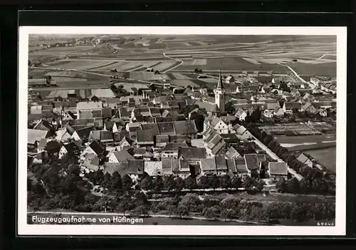 AK Hüfingen, Fliegeraufnahme der Ortschaft