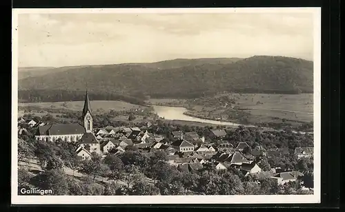 AK Gailingen /Rh., Ortsansicht mit Rhein aus der Vogelschau