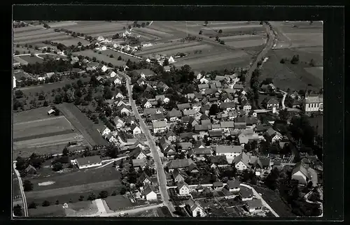 AK Beuren a. d. Aach, Ortsansicht, Fliegeraufnahme