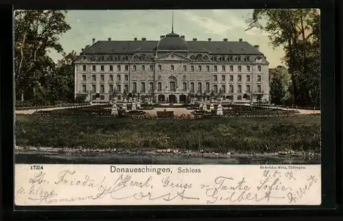 AK Donaueschingen, Schloss mit Anlagen