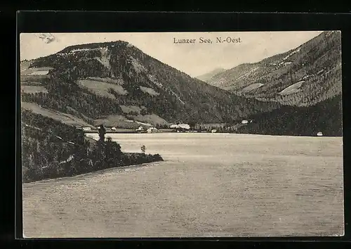 AK Lunzersee, Panorama mit Seeblick