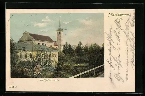 AK Hadersdorf-Weidlingau, Ansicht der Wallfahrtskirche Mariabrunn