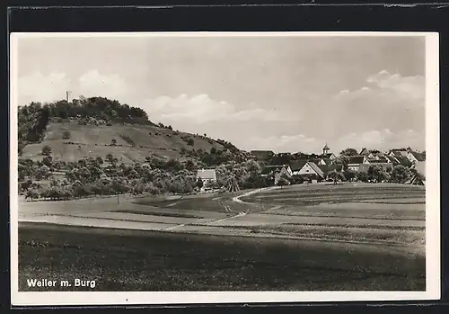 AK Weiler, Ortsansicht mit Burg