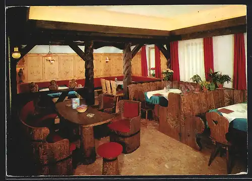 AK Bernau /Weierle, Café-Pension Schnitzerstüble, Innenansicht