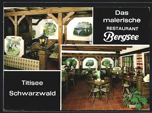 AK Titisee-Neustadt, Restaurant Bergsee, Innenansicht