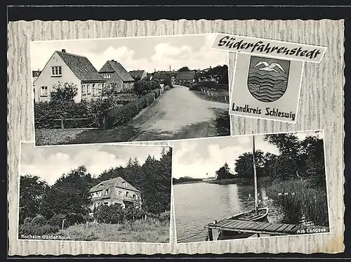 AK Süderfahrenstedt, Kurheim Güldenholm, Partie am Langsee, Ortspartie