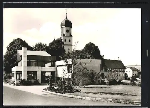 AK Westerheim /Schwäbische Alb, Rathaus und Kirche